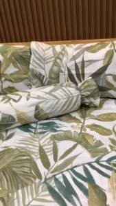 Sheetify I Palm Paradise I 3in1 Bedsheet Set w/ 2 Pillowcase 18X28 I Canadian Cotton I Full garter