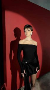 Váy thiết kế xếp nơ tà dài MOLLYNISTA quyến rũ nữ tính cao cấp đi chơi đi tiệc gợi cảm