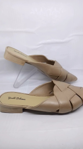Sandal Sepatu Wanita Hak Mules Woven Terbaru Jelly Balance Imfort Motip Silang Style Korea Kekinian