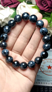 (Certificate) High Quality Natural Namibia Blue Pietersite Gemstone Bracelet 11mm (附证书) 纳米比亚蓝彼得高货强光高火彩油画风蓝彼得石手串 11mm