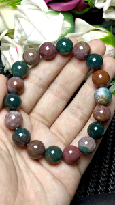 Ocean Jasper Jade stone bracelet 11mm 海洋碧玉意境油画风水头超好又润手串 11mm