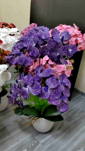 LWDECOR Bunga Hiasan Bunga Orkid Hiasan Rumah ORKID LATEX VANDA Orchid Siap Gubah Bunga Hiasan dalam rumah home decor