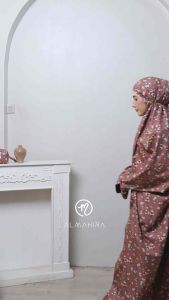Mukena Trusan FLORA Series Travelling Dewasa Lajuran Langsung by Almahira