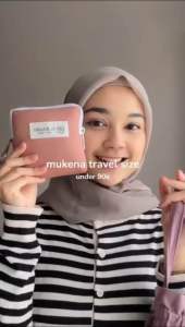 Mukena Travel Mini Parasut Premium Polos | Mukena Travel Pouch 2in1 Set Sajadah