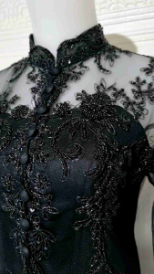 set kebaya pesta kebaya rawis kerah syanghai+ rok songket plisket