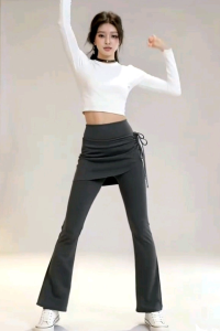 TERLARIS Celana rok Yoga 2-in-1 celana running sports celana fitnes Anti eksposure bahan stretch tinggi celana yoga dengan tali serut untuk latihan tidak tembus pandang