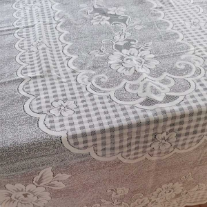 Taplak Meja Makan Oval 10 Kursi 1142 CREAM UK. 150x300cm