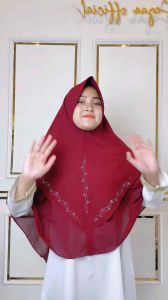 JILBAB CERUTY ARMANI PEYET JUMBO / jilbab syar’i / jilbab Lebaran / Ceruty layer tebal / Seqaa