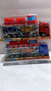 Mainan Truck Transport Truk Trailer Isi Mainan Mobil Dan Kereta Gandeng no 877-5
