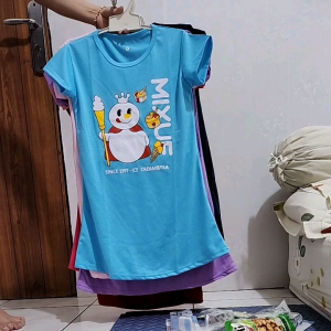 Daster anak perempuan usia 2-13 tahun motif mixue ice cream