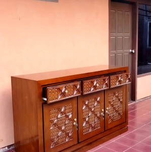 promo bufet minimalis kayu jati