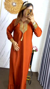 Gamis Abaya Renda Sultan Bahan Rayon Santung Polos