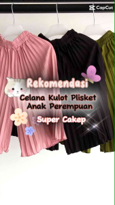 Celana Kulot Plisket Anak Paud Bahan Jersey