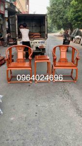 Bộ 3 ghế minh đế gỗ gụ nhiều màu