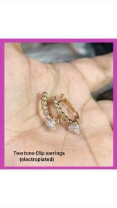 Two tone Clip earrings (electroplated)