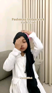 Pashmina Instan Anak Jersey Kekinian • Kerudung Anak Cantik Usia 7-11 Tahun