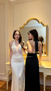 Ravine Dress ชุดเดรส ดีไซน์สายผูกด้านหลังที่เพิ่มความอ่อนหวานและเซ็กซี่ การตัดต่อผ้าลูกไม้ดูมีเสน่ห์น่าค้นหา