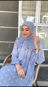 RG ZAHRA SET DRESS PLUS HIJAB ELLENARA CERUTI FASHION MUSLIM MAXY BAJU POLOS TERBARU GAUN PESTA KONDANGAN terbaru 2024 kekinian viral