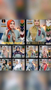 MURAH ! HIJAB IZABEL SQUARE LC BAHAN POLYCOTTON PREMIUM AZARA LASER CUT JILBAB KERUDUNG SEGI EMPAT