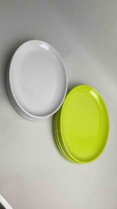 ( 6pcs )Piring Saji Oval Melamin 10inch MEISHING Tebal Anti Pecah Polos 25x18.5cm Piring Makan Estetik