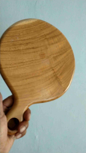telenan kayu jati utuh berbentuk bulat diameter 20 cm