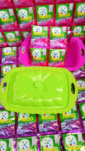 paket hemat beli sabun cuci Rinso cair 48 pcs kemasan sachet 18 ml gratis 1 wadah sayur plastik set