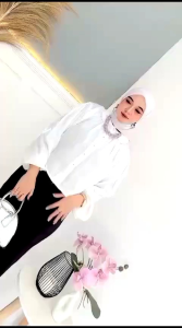 KEMEJA ATASAN LENGAN PANJANG CROP TOP KATUN SHIMEER