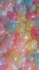 5pcs Glossy Mix Colored Beads Care Bear
