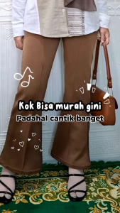 celana wanita cutbray flarepant cubit bahan scuba premium