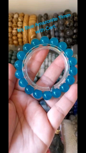 Natural Icy Blue Amazonite Beaded Bracelet 11mm/17cm Pure Gold Fashion Accessories Jewellery Bracelets & Anklets DIY Old Zebra Amazonite