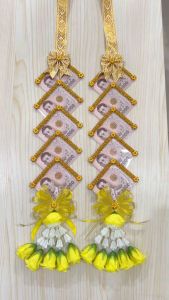 สีเหลือง 10 ซอง มาลัยใส่แบงค์ พวงมาลัยคล้องคอนาค พวงมาลัยบ่าวสาว พวงมาลัยประดิษฐ์