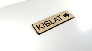 Sign Board / Papan Tanda Tulisan Kiblat masjid mushola bahan kayu