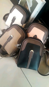 Tas Selempang Wanita Multifungsi Motif Elegan Bahan Kulit PU Warna Netral - 2 Ruang Terbaru