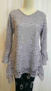 Setelan Blouse Brokat Payet Modern