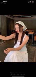 พร้อมส่ง🇹🇭ผ้าโพกหัวลูกไม้ ทรงสามเหลี่ยม ผ้าพันคอลูกไม้ สไตล์ฝรั่งเศส