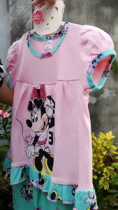 10-21kg Đồ bộ bé gái quần dài tay ngắn dáng babydoll thun borip mềm mịn in hoạt hình siêu cưng