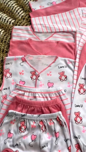 Serian Pink 3 Pasang / 3 setelan baju panjang bayi newborn