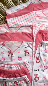 Serian Hijau 3 Setelan Baju bayi kutung Newborn