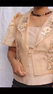 modern Filipiniana Bolero w/patching disign