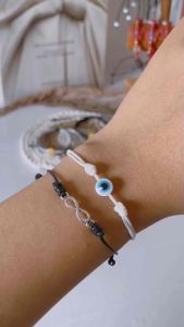 Gelang Couple Mata Dewa Putih Biru // Gelang Tali Anti Air Mata Dewa Putih Biru