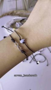 Gelang Persahabatan Tali Hitam Kura - Kura Model Serut