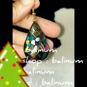 balinum ต่างหูอินเดียหินเนปาลแฮนด์เมด งานทองเหลือง ประดับหินเทอร์ควอยซ์ ลาพีสลาซูลี  ปะการังแดง สไตล์แอนทีคเก๋มาก