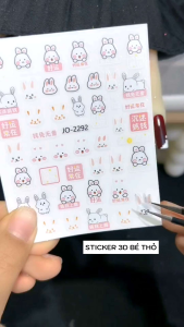 Sticker dán móng tay nail hình thỏ dễ thương