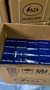 บอลวาล์วPVCยี่ห้อSAZA ขนาด1นิ้ว(1")ยกลัง75ตัว