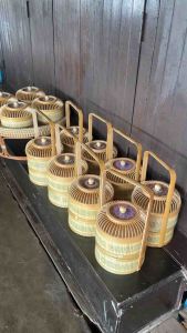 ชะลอม กระเช้า ปิ่นโต ตะกร้า 2 ชั้น ขนาด 8 นิ้ว **ราคาต่อ 1 ชิ้น**