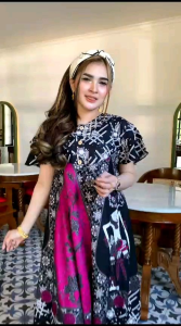 Daster Payung Batik Monochrome Jumbo Busui