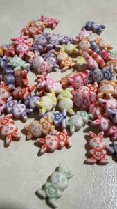 150 pcs cute rabbit beads for diy jewelry accessories mix colors size 10 x 11 mm