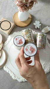 Fairy Lights Journal - READY STOCK/ art journaling/ scrapbook deco/ Ming Studio: Flower Morning and Evening floral frame PET tape