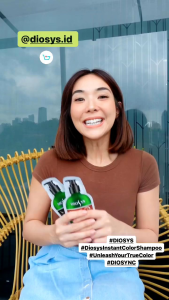 Diosys Instant Color Shampoo With Herbal Extact / Shampoo Pewarna Rambut Sachet 20 ml / Shampoo Penghilang Uban