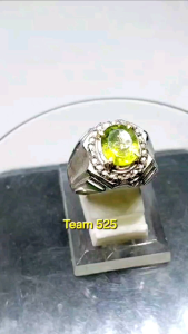 Cincin batu permata green peridot natural asli alam mantap